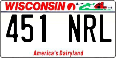 WI license plate 451NRL