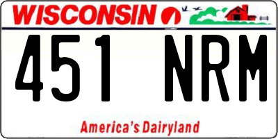 WI license plate 451NRM