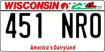 WI license plate 451NRO
