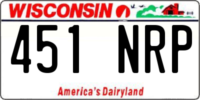 WI license plate 451NRP