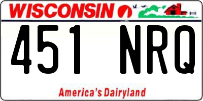 WI license plate 451NRQ