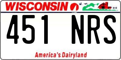 WI license plate 451NRS