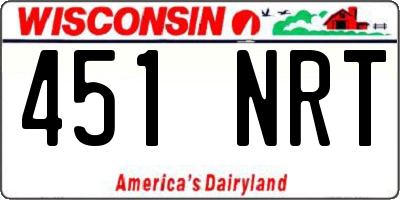 WI license plate 451NRT