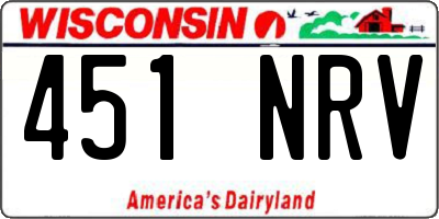 WI license plate 451NRV
