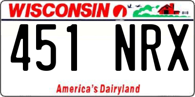 WI license plate 451NRX