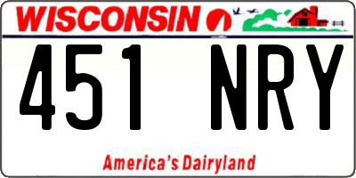 WI license plate 451NRY