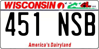 WI license plate 451NSB