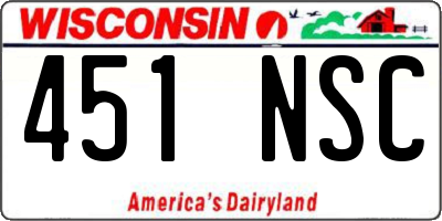 WI license plate 451NSC