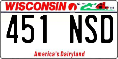WI license plate 451NSD