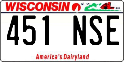 WI license plate 451NSE