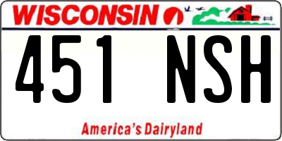 WI license plate 451NSH