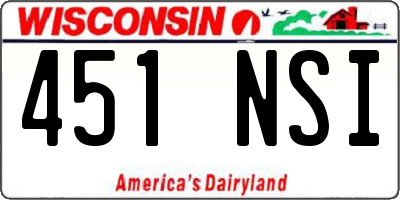 WI license plate 451NSI