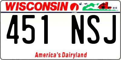 WI license plate 451NSJ