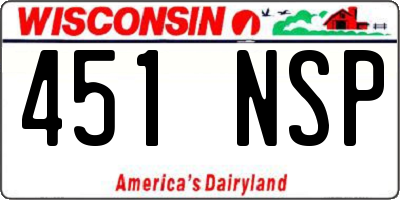 WI license plate 451NSP