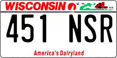 WI license plate 451NSR