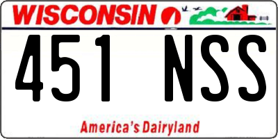 WI license plate 451NSS
