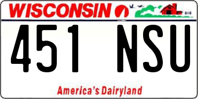 WI license plate 451NSU