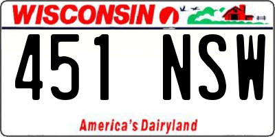 WI license plate 451NSW
