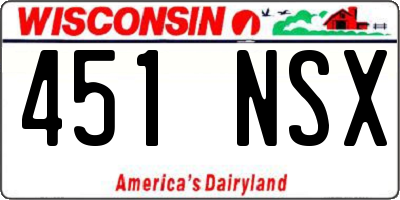 WI license plate 451NSX