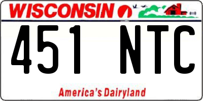 WI license plate 451NTC