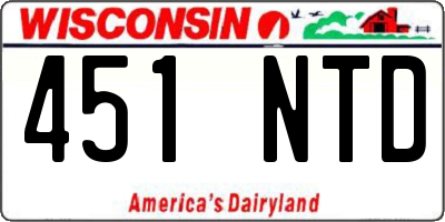 WI license plate 451NTD