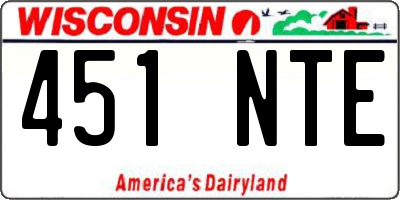 WI license plate 451NTE