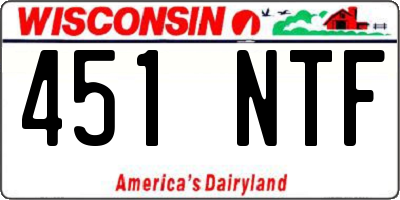 WI license plate 451NTF