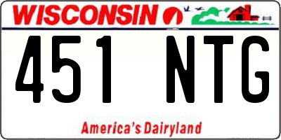 WI license plate 451NTG