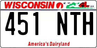 WI license plate 451NTH