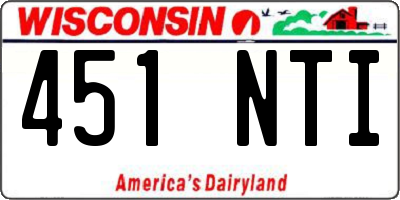 WI license plate 451NTI