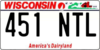 WI license plate 451NTL
