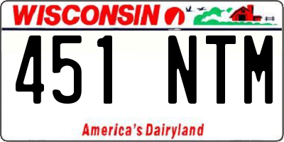 WI license plate 451NTM