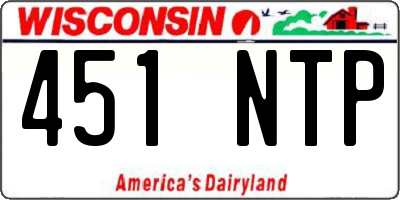 WI license plate 451NTP