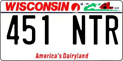 WI license plate 451NTR