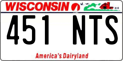 WI license plate 451NTS