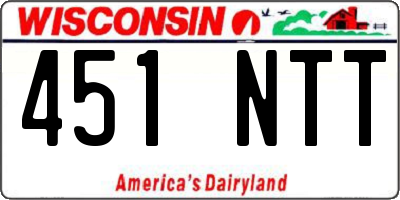 WI license plate 451NTT