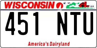 WI license plate 451NTU