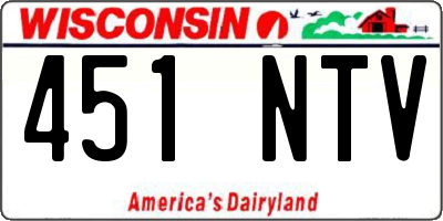 WI license plate 451NTV