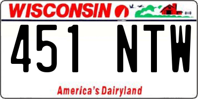 WI license plate 451NTW