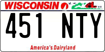 WI license plate 451NTY