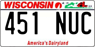 WI license plate 451NUC