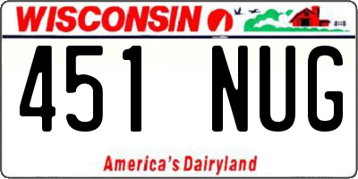 WI license plate 451NUG
