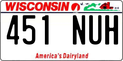 WI license plate 451NUH
