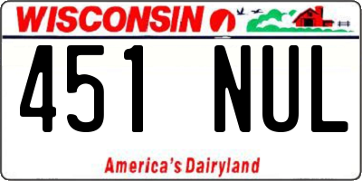WI license plate 451NUL