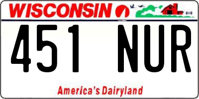 WI license plate 451NUR
