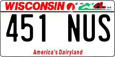 WI license plate 451NUS