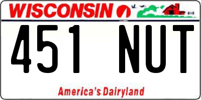 WI license plate 451NUT