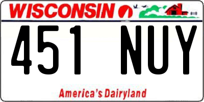 WI license plate 451NUY