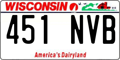 WI license plate 451NVB
