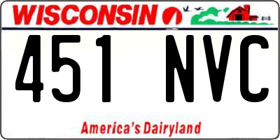 WI license plate 451NVC